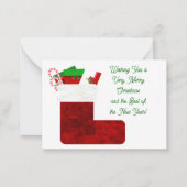 クリスマスと新年ストッキング3ノートカード ノートカード (裏面)