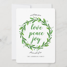 クリスマスと新年リース。愛、平和、喜び シーズンカード