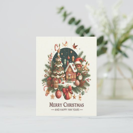 クリスマスと新年。 ポストカード (スタンド正面)