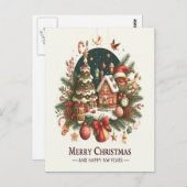 クリスマスと新年。 ポストカード (正面/裏面)