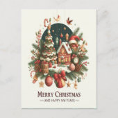 クリスマスと新年。 ポストカード (正面)