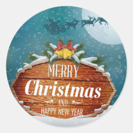 クリスマスと新年 ラウンドシール