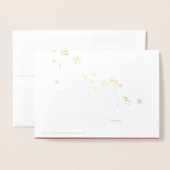 クリスマスと新年 箔カード (裏面封筒付き)