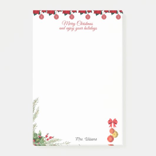 クリスマスと楽しむ休日 ポストイット (正面)