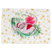 クリスマスと正月の眠りの小さなネズミ ラージペーパーバッグ (裏面)