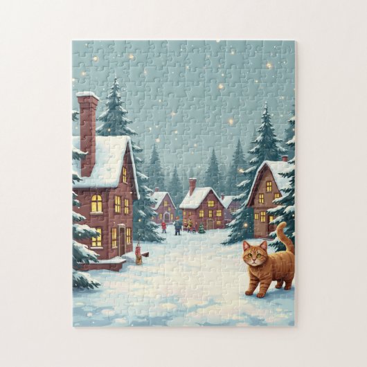 クリスマスと猫のパズル ジグソーパズル (縦)
