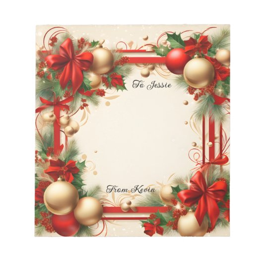 クリスマスと祝日 ノートパッド (正面)