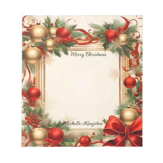 クリスマスと祝日 ノートパッド (正面)