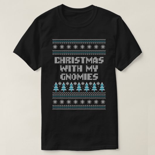 クリスマスと私のグノーミークリスマス友達クリスマスE Tシャツ (デザイン正面)