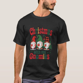 クリスマスと私のノームたち 面白い庭のノーム ファミリー Tシャツ