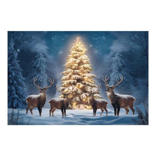 クリスマスと穏やかな冬白熱［赤熱］光を放つの風景 フォトプリント            (正面)