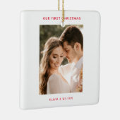 クリスマスと結婚おめでとう 写真入り セラミックオーナメント (右)
