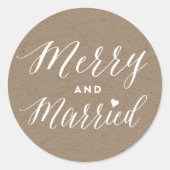 クリスマスと結婚のブラウンクラフトホリデーウェディング ラウンドシール (正面)