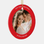 クリスマスと結婚記念の写真 セラミックオーナメント (右)