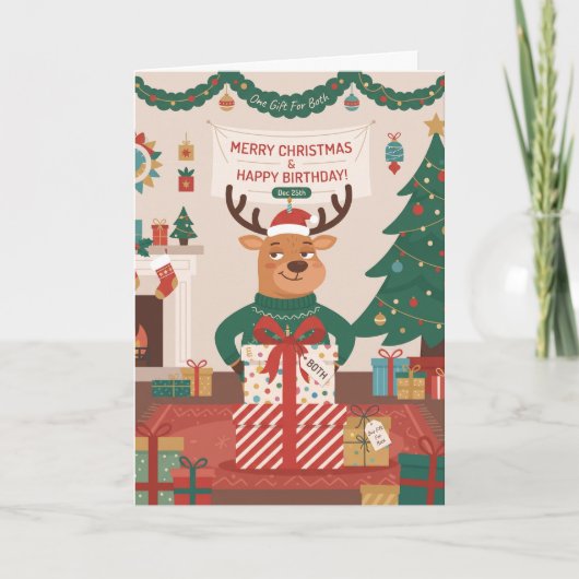 クリスマスと誕生日が一緒 カード (正面)