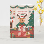 クリスマスと誕生日が一緒 カード (黄色い花)