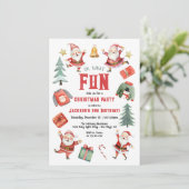 クリスマスと誕生日のパーティーのサンタ 招待状 (スタンド正面)