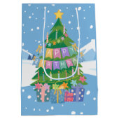 クリスマスと誕生日のプレゼントバッグ 12月25日 ミディアムペーパーバッグ (裏面)