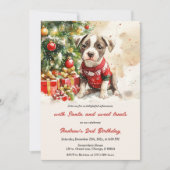 クリスマスと誕生日を祝うオーダーメイドの招待状 招待状 (正面)