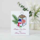 クリスマスと雪だるま ポストカード (スタンド正面)