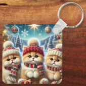 クリスマスと雪のフェスティバルの猫たち キーホルダー (裏面)