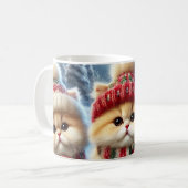 クリスマスと雪のフェスティバルの猫たち コーヒーマグカップ (正面左)
