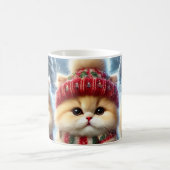 クリスマスと雪のフェスティバルの猫たち コーヒーマグカップ (中央)