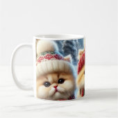 クリスマスと雪のフェスティバルの猫たち コーヒーマグカップ (左)