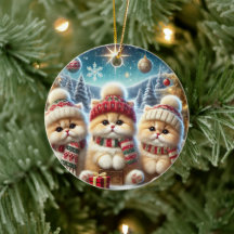 クリスマスと雪のフェスティバルの猫たち