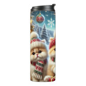 クリスマスと雪のフェスティバルの猫たち タンブラー (回転左)