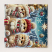 クリスマスと雪の子ネコ ジグソーパズル (横)