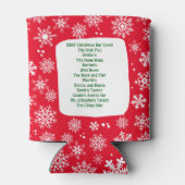 クリスマスと雪の赤の12バー 缶クーラー (裏面)