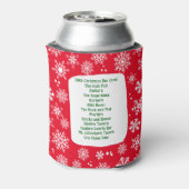 クリスマスと雪の赤の12バー 缶クーラー (缶裏面)