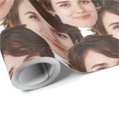 クリスマスと顔カスタムフォト誕生日カップル ラッピングペーパー (ロールコーナー)