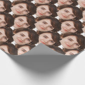 クリスマスと顔カスタムフォト誕生日カップル ラッピングペーパー (角)