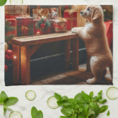 クリスマスと願い事 キッチンタオル (折り畳み)