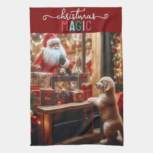 クリスマスと願い キッチンタオル (縦)