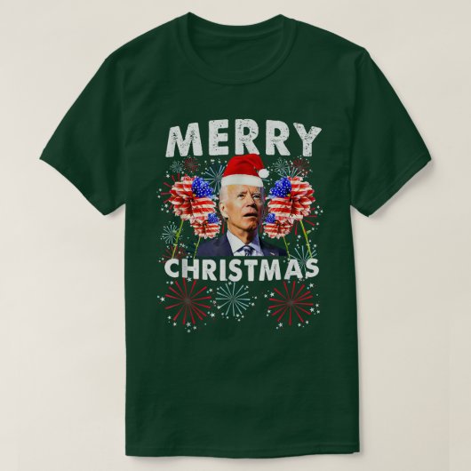 クリスマスと4th Of July merry Xmas おかしい 面白い 混乱した 幸せ, Tシャツ (デザイン正面)