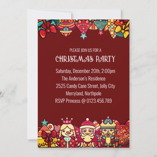 クリスマスとGet-Togetherパーティー 招待状 (正面)