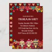 クリスマスとGet-Togetherパーティー 招待状 (正面/裏面)