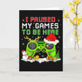 クリスマスなのでゲームを一時停止してここにいるよ。楽しいゲーマーだね カード (黄色い花)