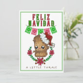 クリスマスにおいしいタマレを - 小さなタマレ スペイン語/英語 テキスト シーズンカード (スタンド正面)