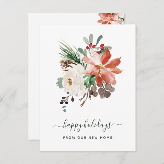 クリスマスにおける住所の変更 | 休日フローラ シーズンポストカード (正面/裏面)