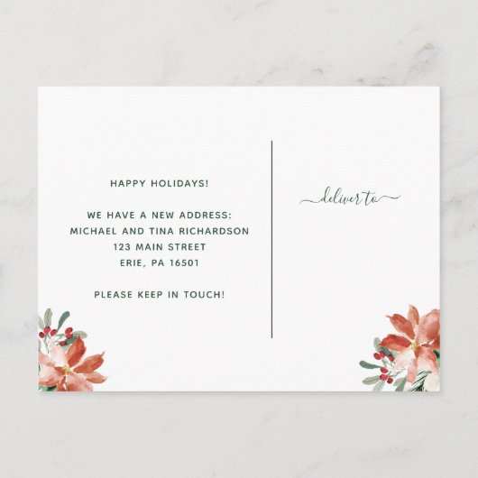 クリスマスにおける住所の変更 | 休日フローラ シーズンポストカード (裏面)