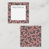 クリスマスにおしゃれなペッパーミントキャンディーの杖の雪の結晶 ノートカード (正面/裏面)