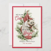 クリスマスにおもしろいは穏やかなストッキング シーズンカード (正面)