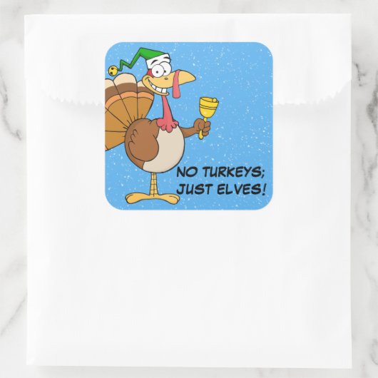 クリスマスにおもしろい変装した感謝祭の七面鳥 スクエアシール (バッグ)