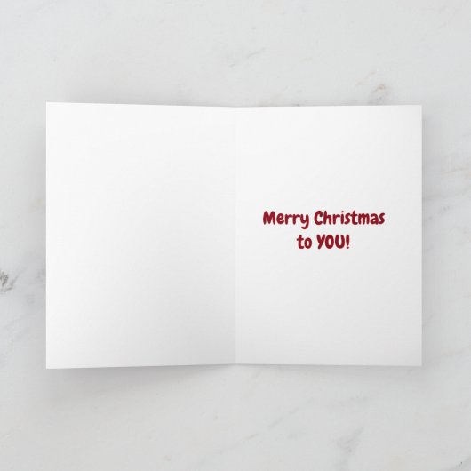 「クリスマスにお目出とう」と言って外を覗き込む孫 シーズンカード (内部)