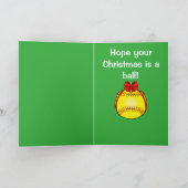 クリスマスにお辞儀をしたソフトボール シーズンカード (内部)