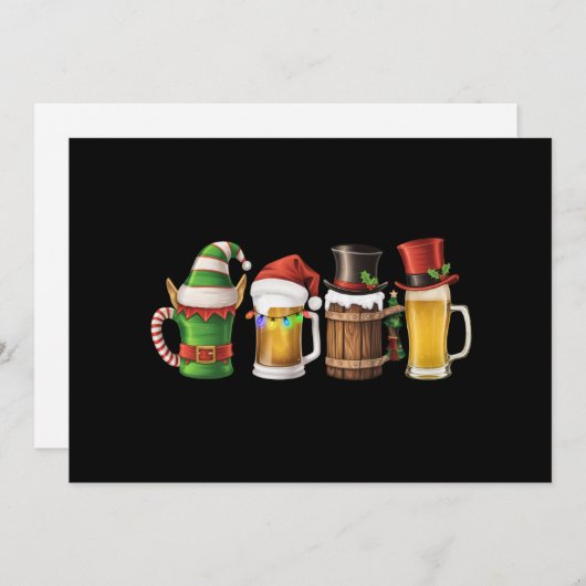 クリスマスにお酒を飲むサンタクロースが大好き シーズンカード (正面/裏面)